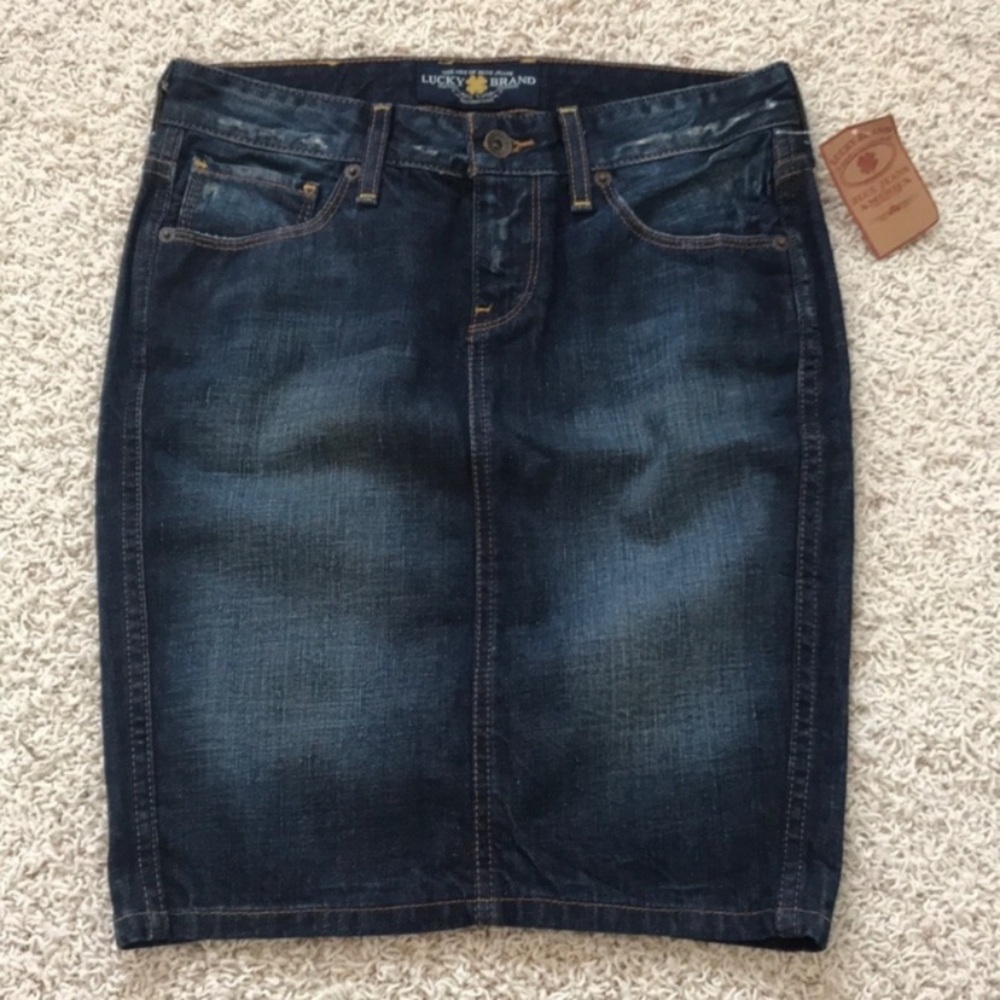 Lucky Denim Dark Wash Jean Skirt 24